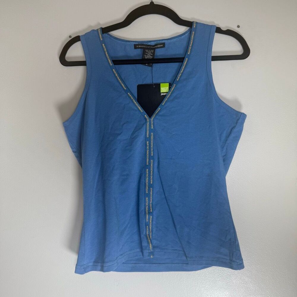 NWT Marithé + François Girbaud Logo Trim Sleeveless Top Y2K Euro Shirt